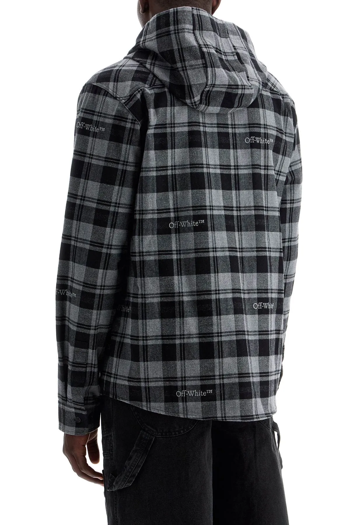 Hooded checked overshirt.