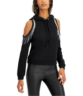 I-N-C Womens Fringe Hoodie Sweatshirt