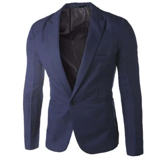 Jacket Man Dress Blazer for Men - Slim Fit Male Suits One Button Office Clothing Fashion Jacket for Men