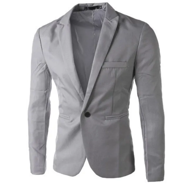 Jacket Man Dress Blazer for Men - Slim Fit Male Suits One Button Office Clothing Fashion Jacket for Men