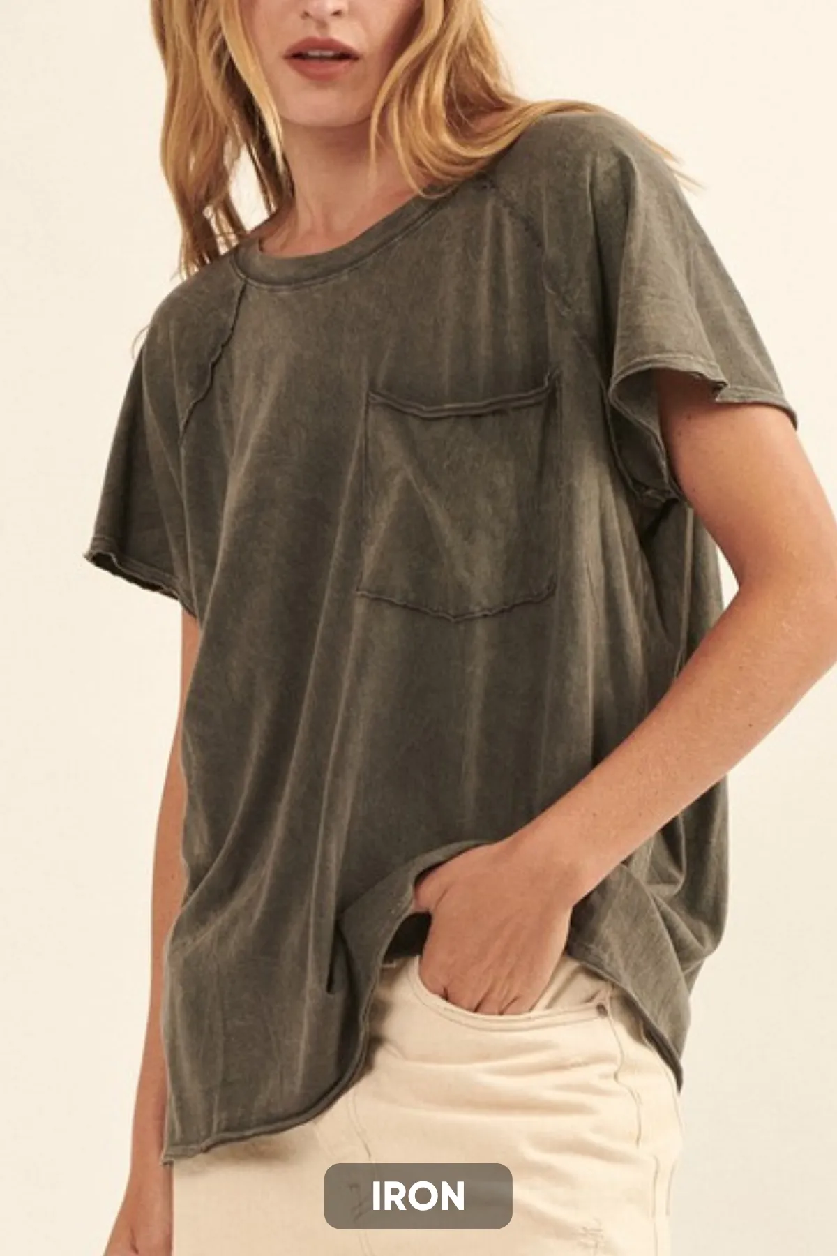 Joy Ride Mineral Washed Pocket Tee - 6 Colors