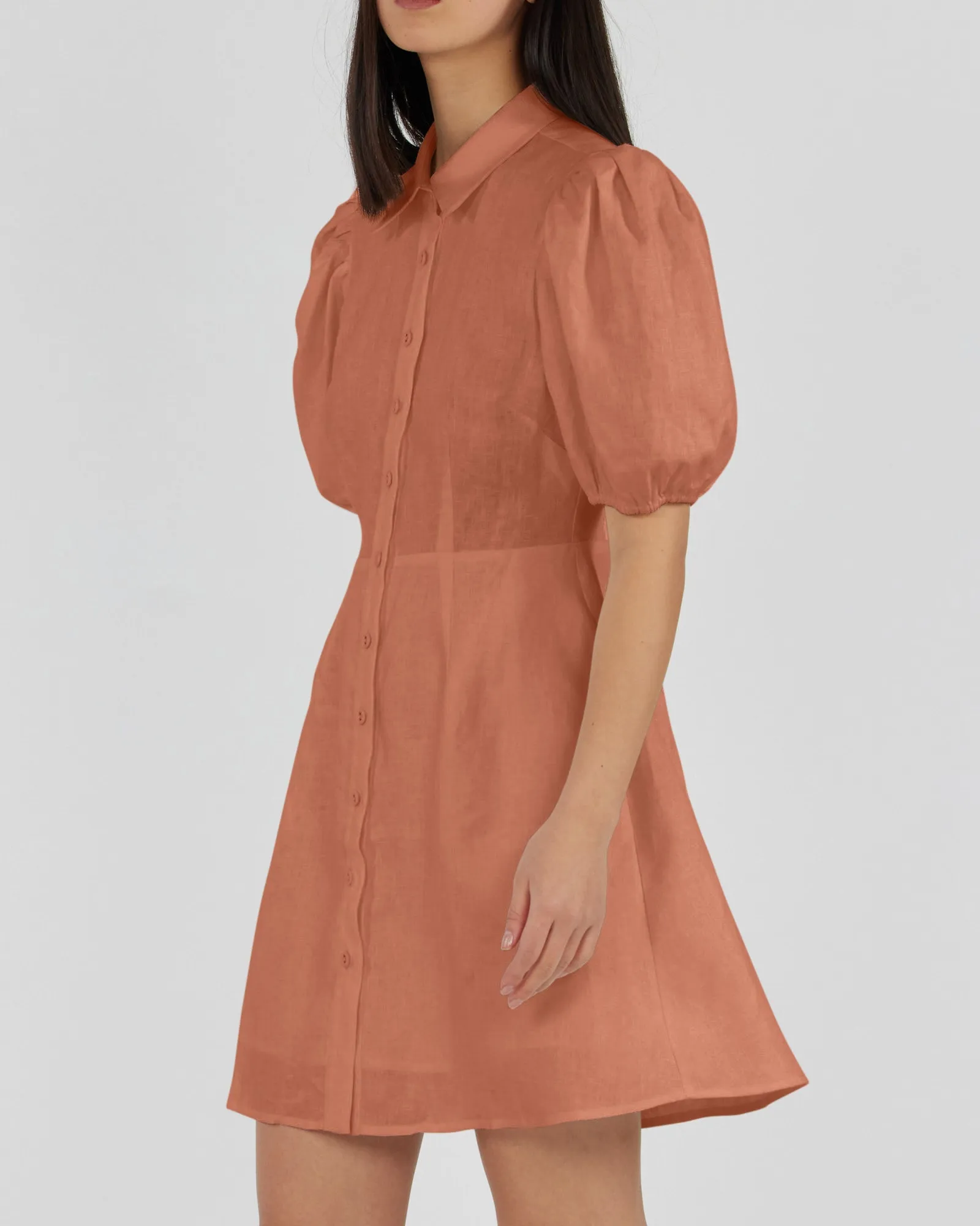 Julius Linen Mini Dress - Dusty Rose