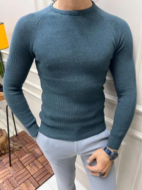 Lawson Teal Slim Fit Crewneck Sweater