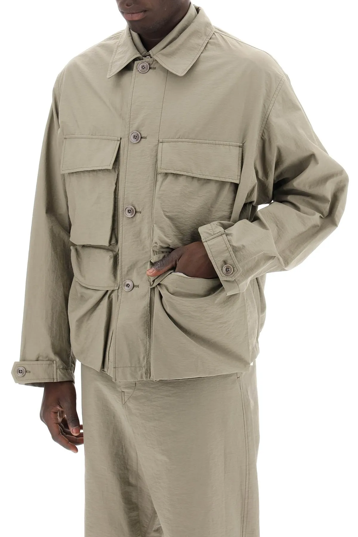 Lemaire lightweight jacket with multiple pockets.