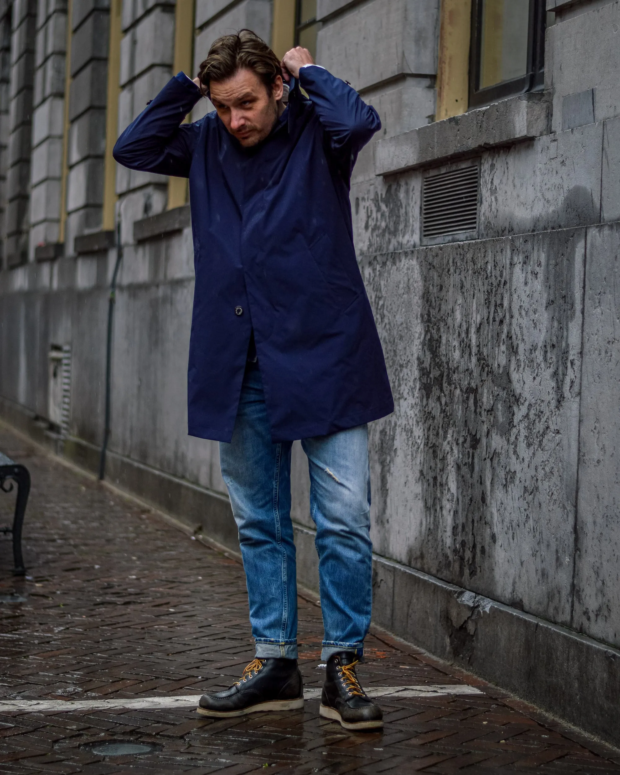 Mackintosh Soho Coat Navy