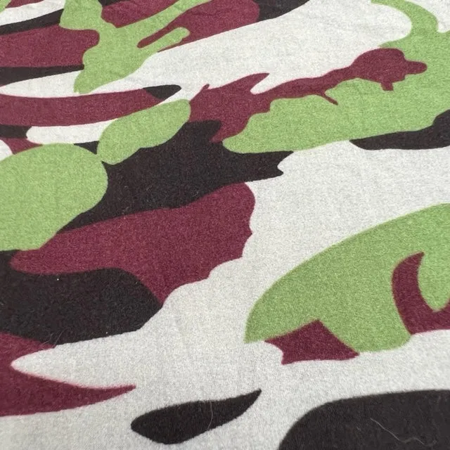 Maroon Green Camo Print Soft Leggings