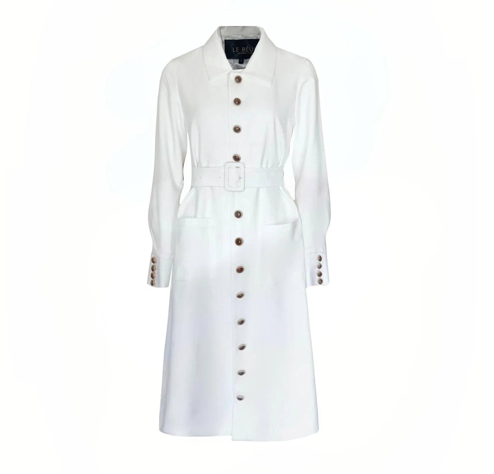 Monique White Coat - Google SEO-friendly result: Monique Winter Outerwear Collection