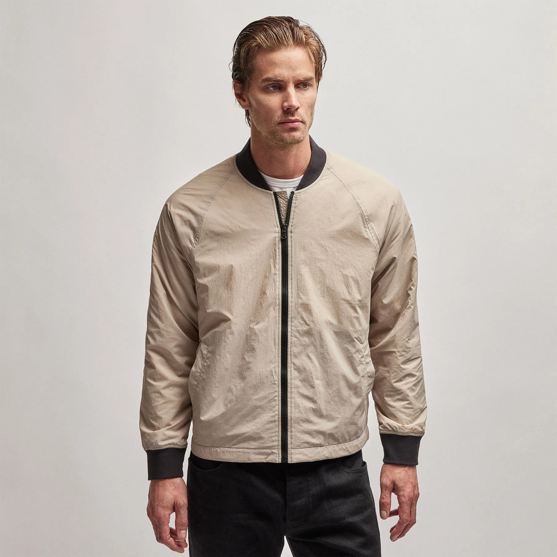 Nylon Bomber Jacket Lined - Toast