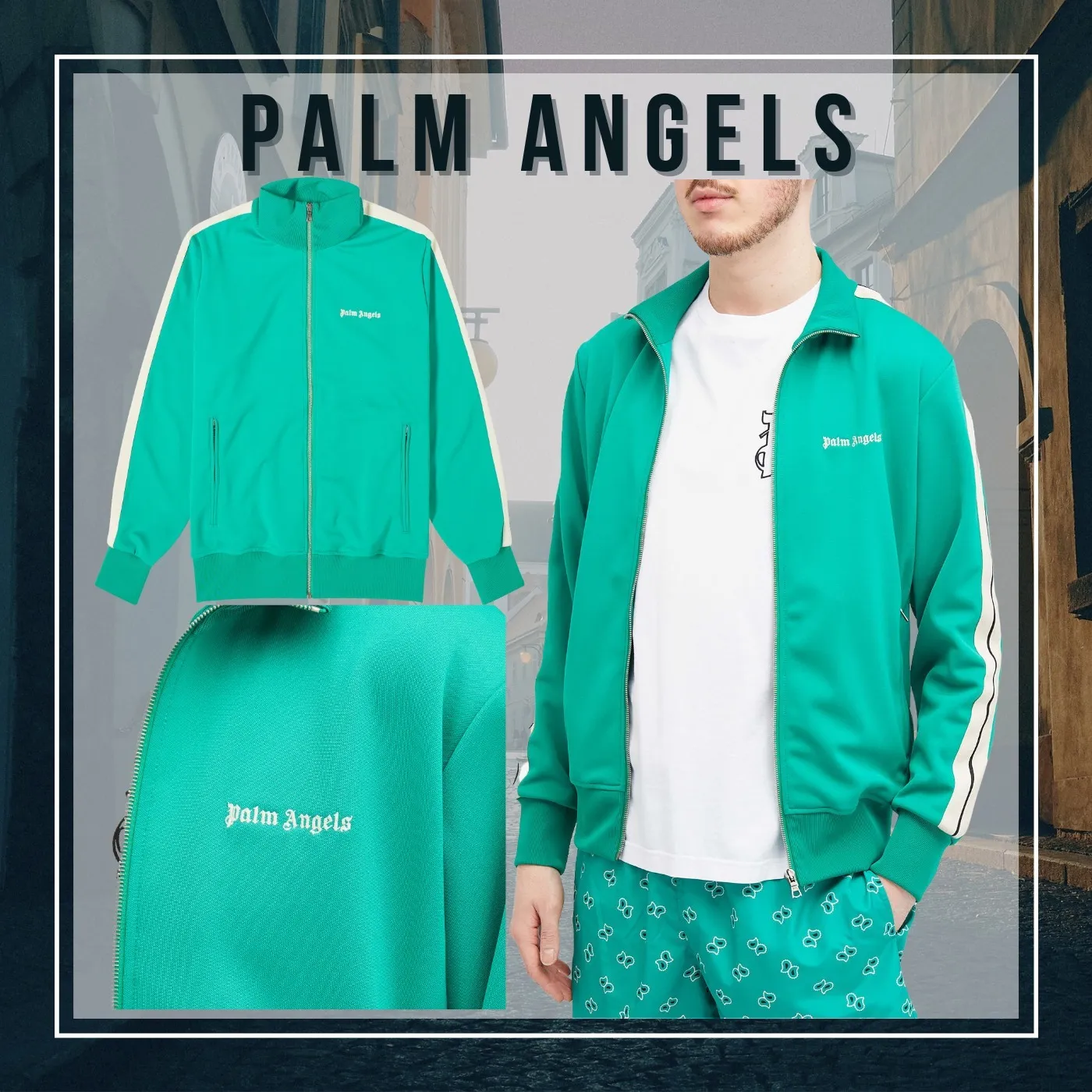 Palm Angels  |Unisex Street Style Long Sleeves Logo Tops