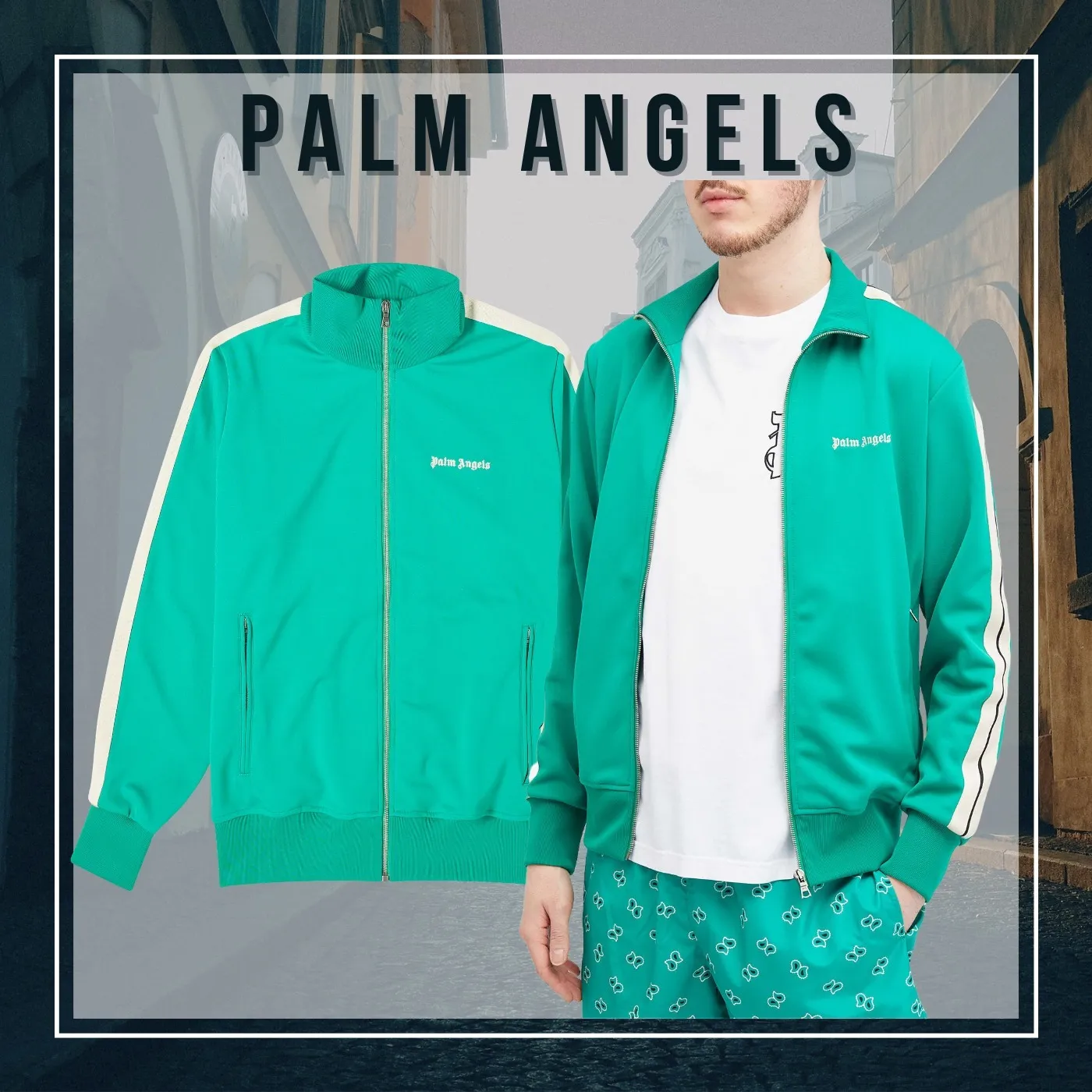 Palm Angels  |Unisex Street Style Long Sleeves Logo Tops