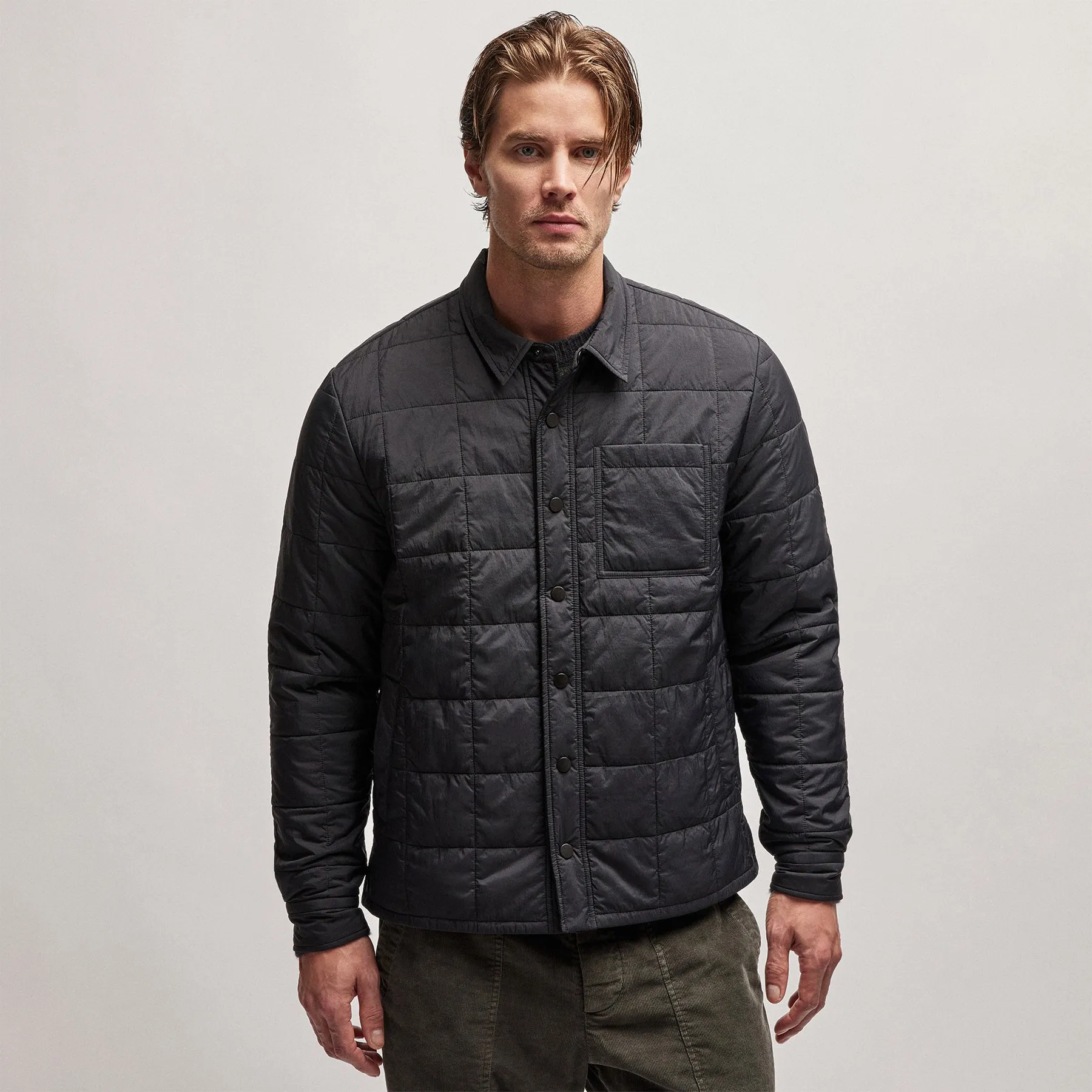 Quilted Shirt Jacket - Black