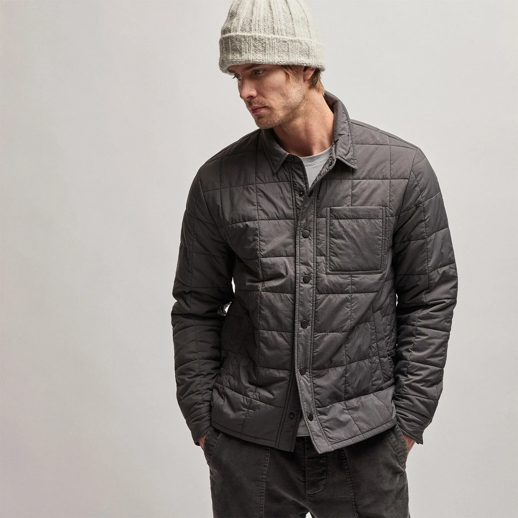 Quilted Shirt Jacket - Carbon