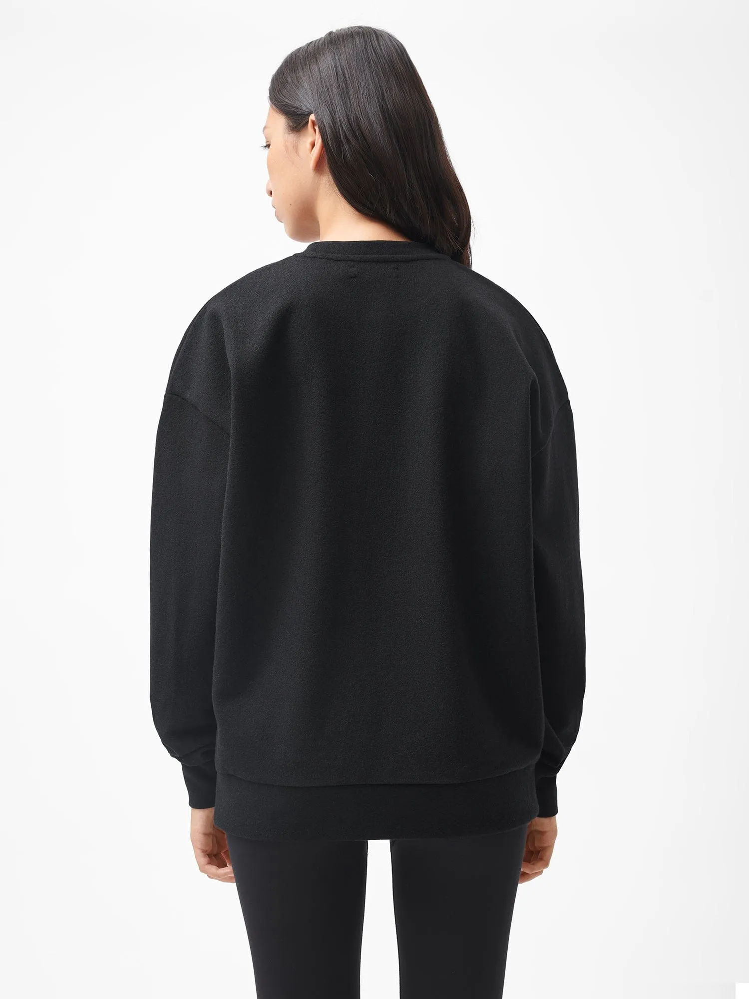 Recycled Wool Jersey Oversized Sweater—black