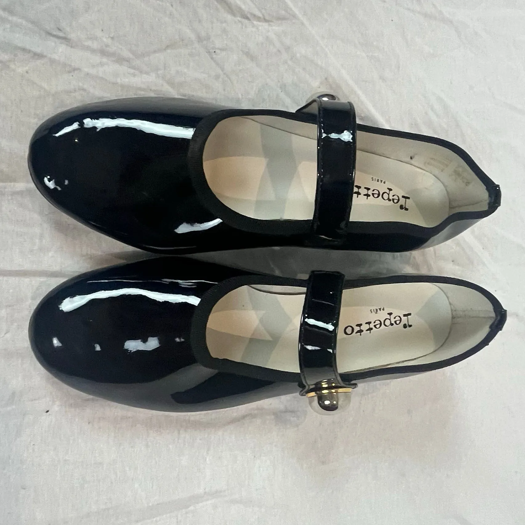 Repetto Brand New 310 Black Patent Elia Babies Maryjane Heels 37.5