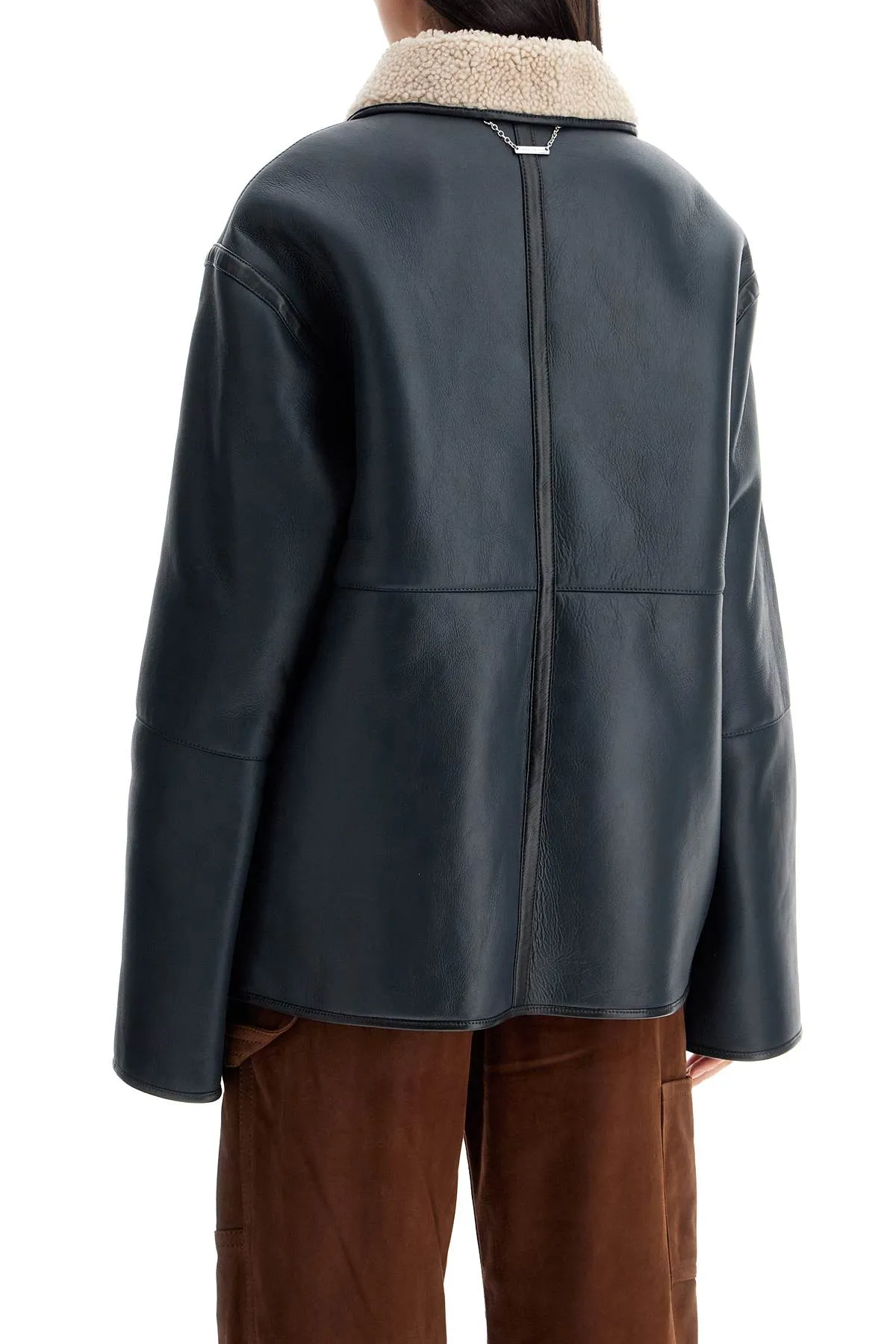 reversible shearling jacket, navy/beige color, Ada brand - $22520