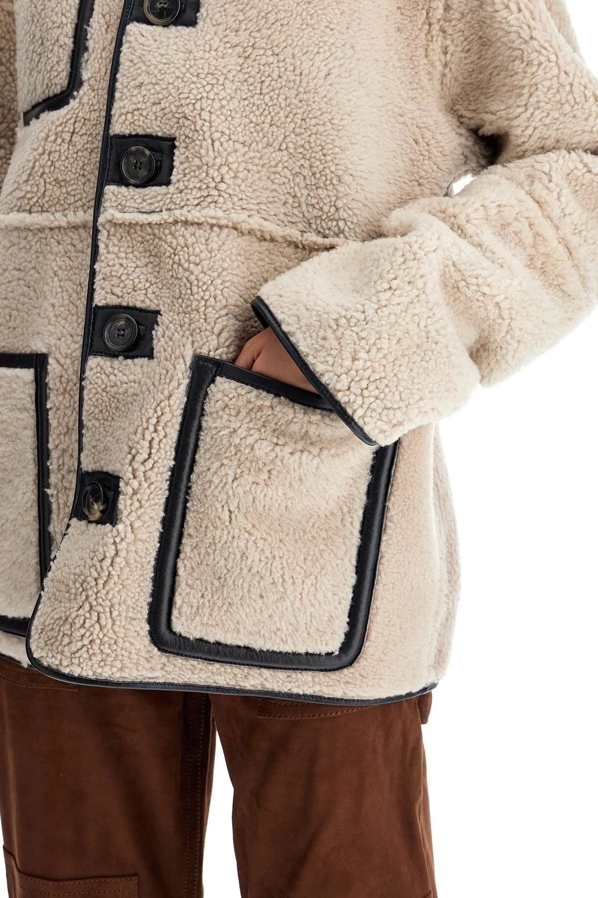 reversible shearling jacket, navy/beige color, Ada brand - $22520