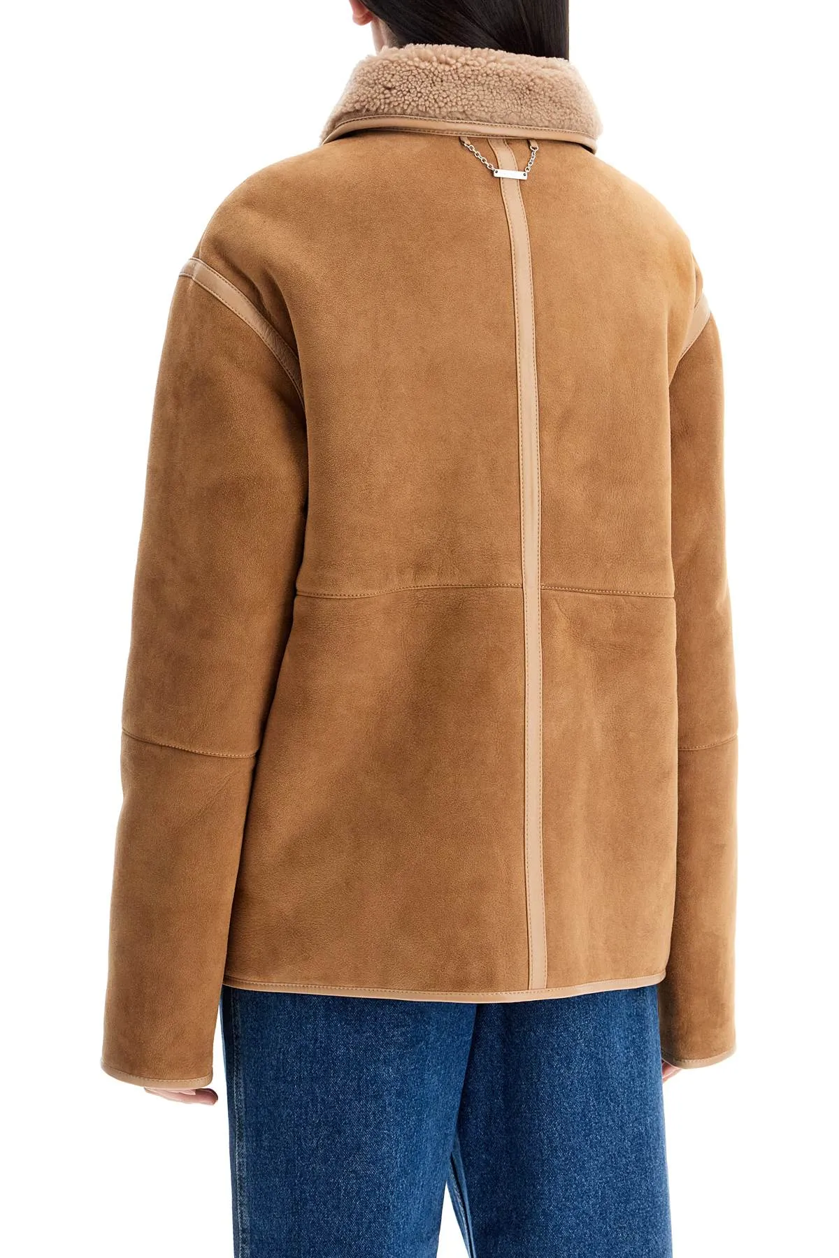 reversible shearling jacket, tan color jacket, 41524 jacket