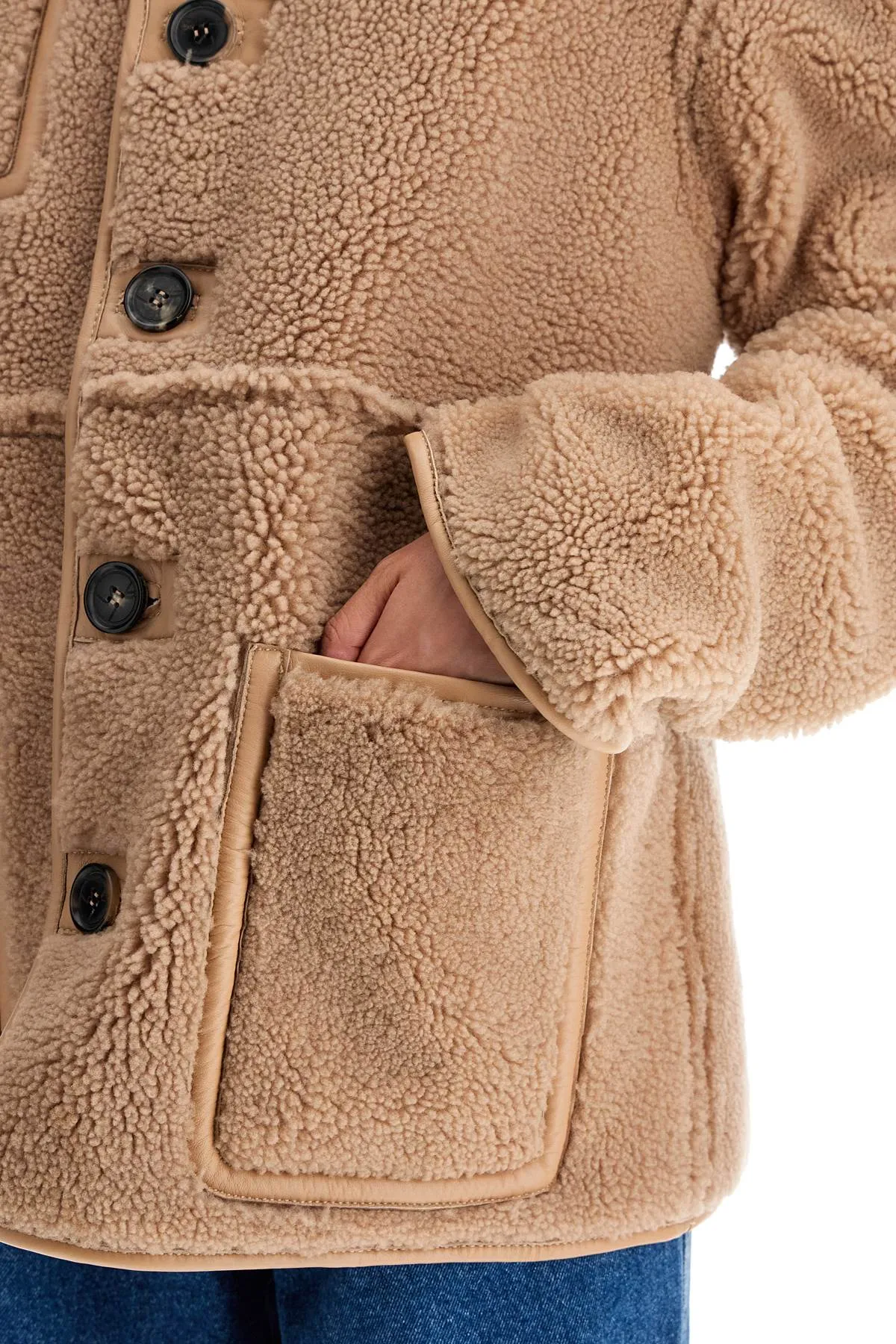 reversible shearling jacket, tan color jacket, 41524 jacket