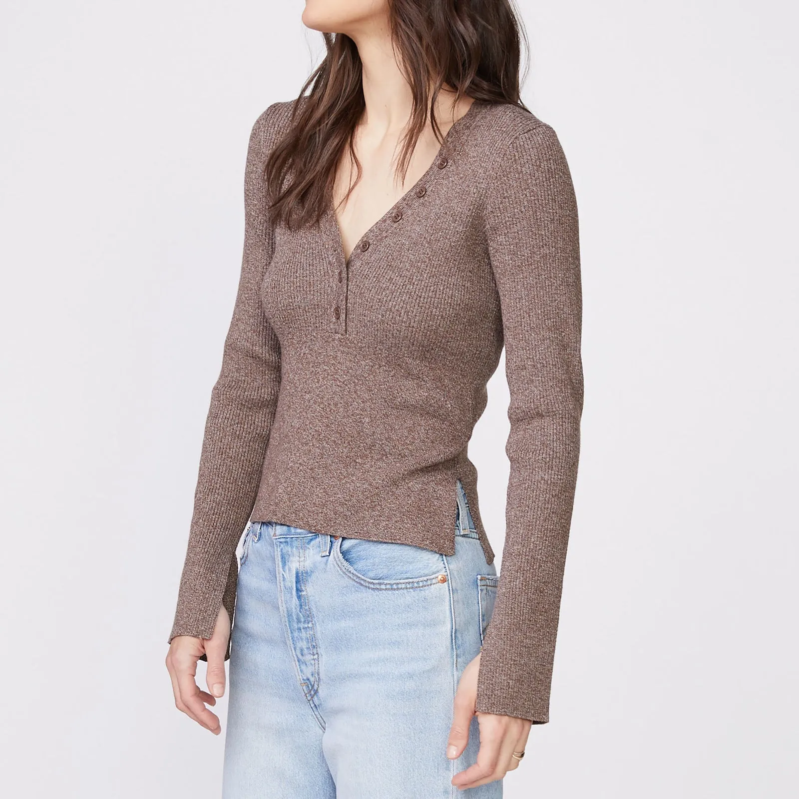 Rib Henley Sweater