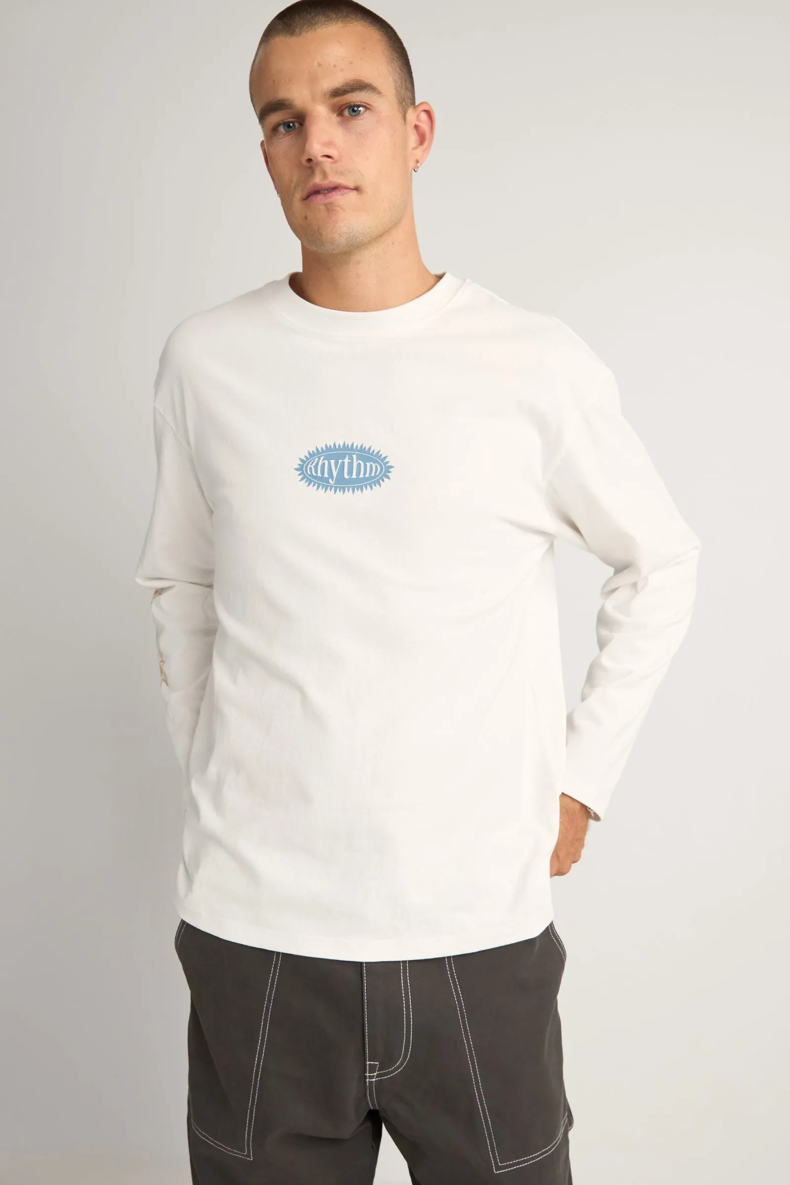 Ritmo Ls Printed Tshirt Ecru