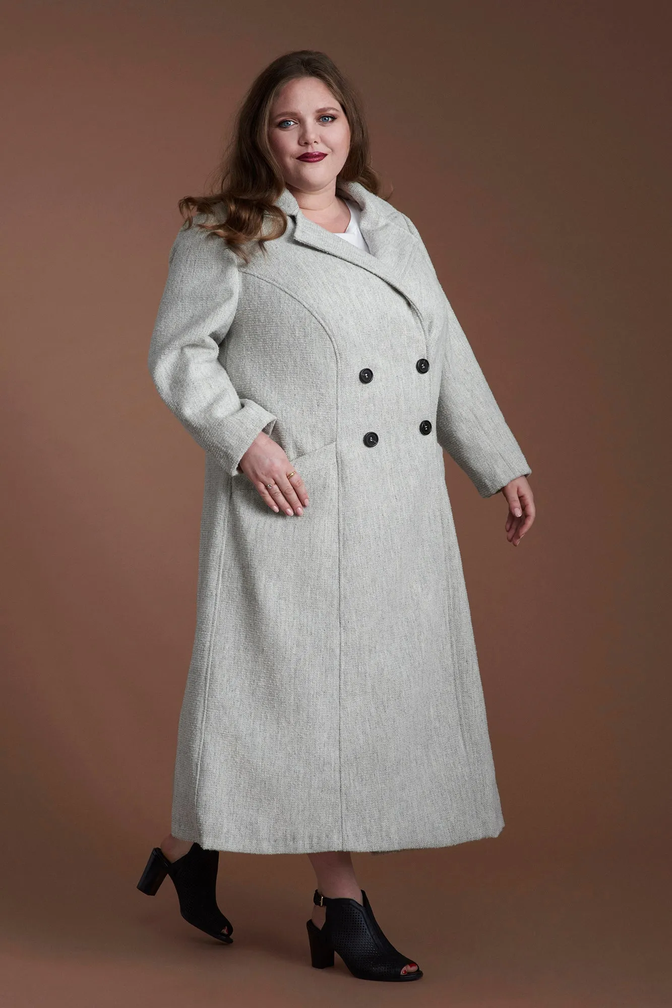 Rumana Coat - Downloadable Sewing Pattern for UK Sizes 2-38 in PDF format.