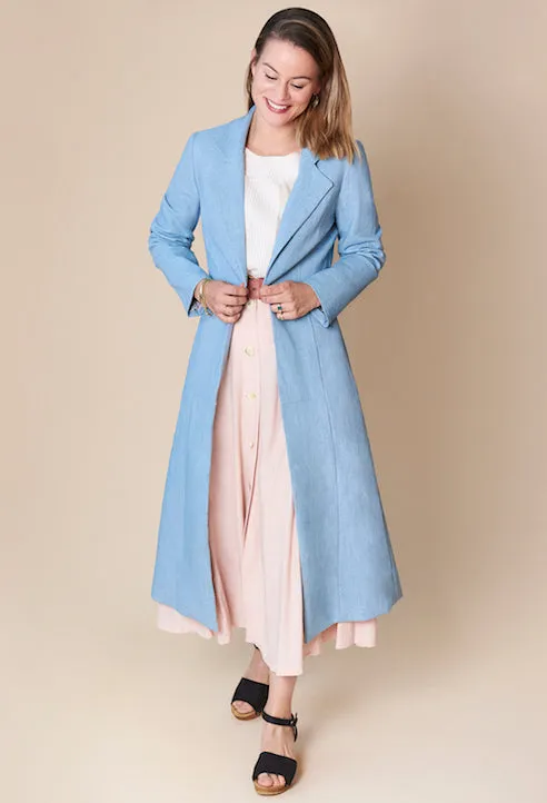 Rumana Coat - Downloadable Sewing Pattern for UK Sizes 2-38 in PDF format.