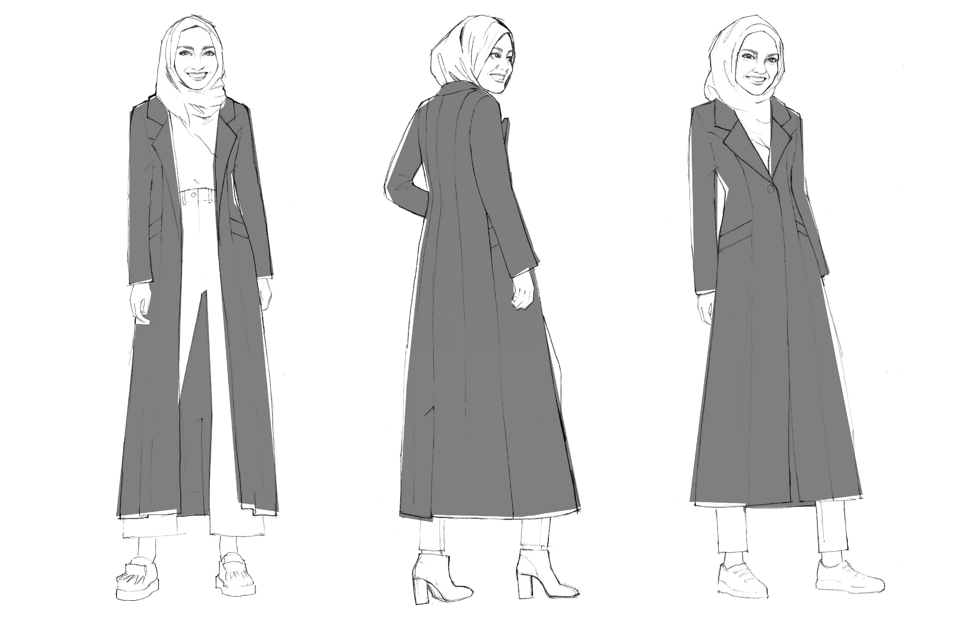 Rumana Coat - Downloadable Sewing Pattern for UK Sizes 2-38 in PDF format.