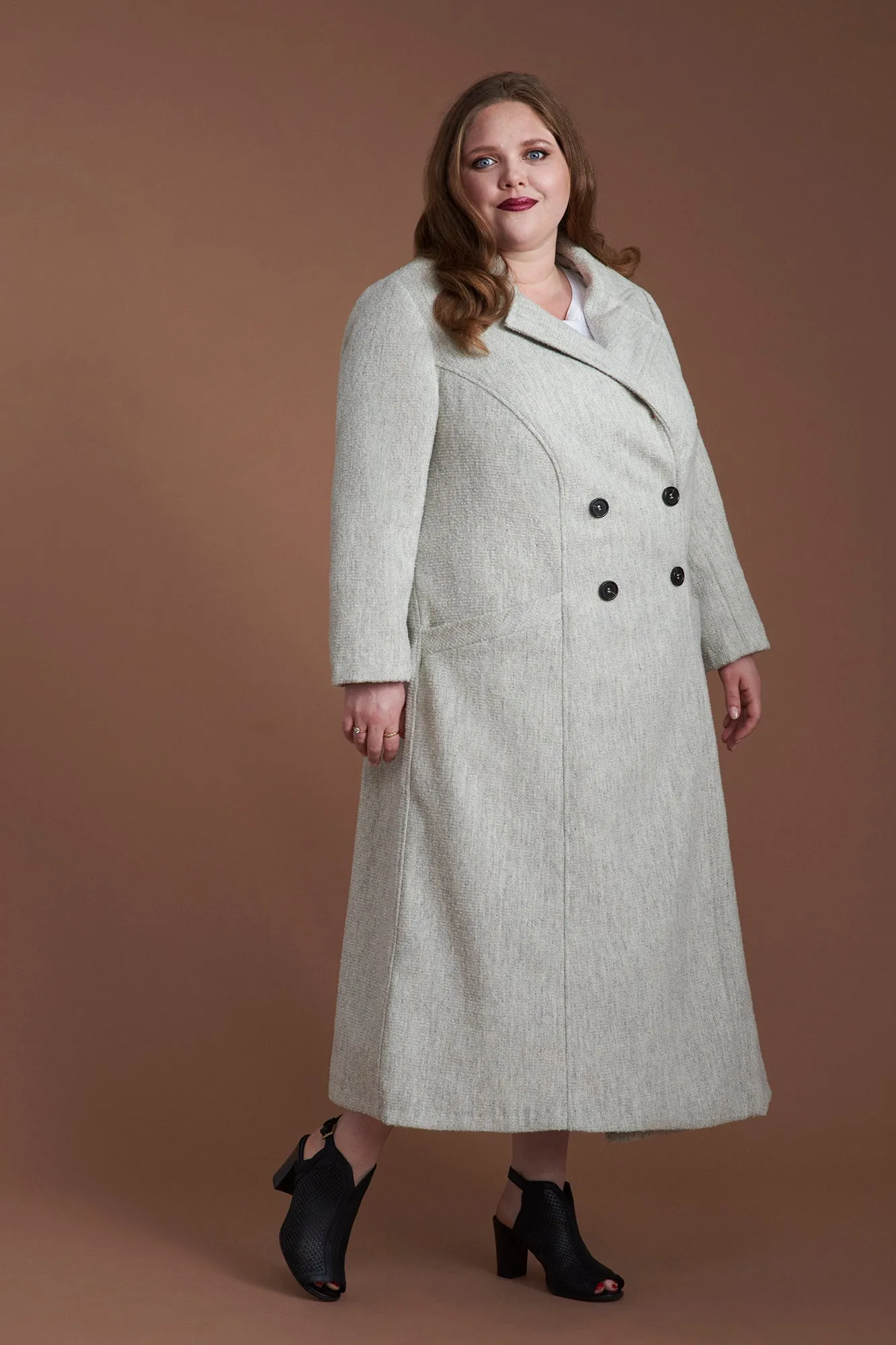 Rumana Coat - Downloadable Sewing Pattern for UK Sizes 2-38 in PDF format.