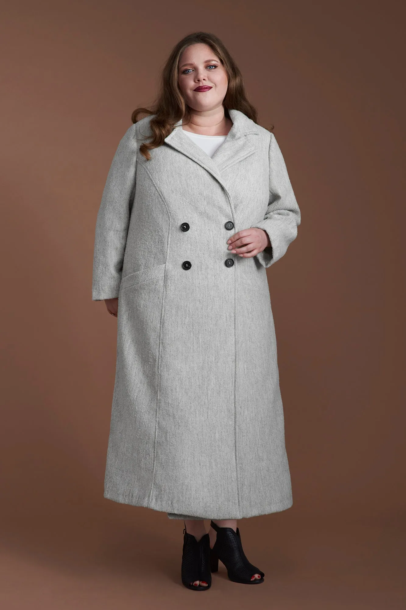 Rumana Coat - Downloadable Sewing Pattern for UK Sizes 2-38 in PDF format.