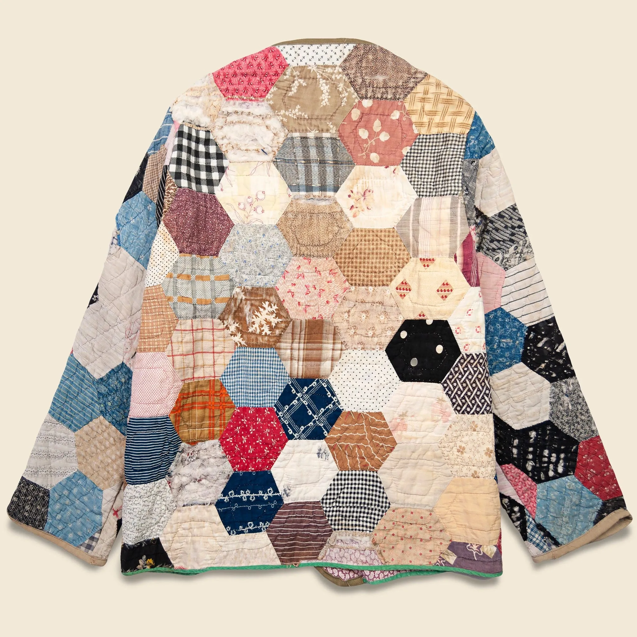 Scofield Hexagon w/ Paisley Lining Quilt Kimono - Multi