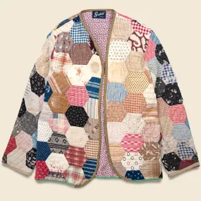 Scofield Hexagon w/ Paisley Lining Quilt Kimono - Multi