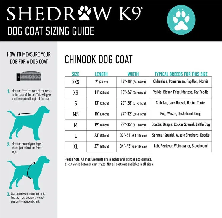 Shedrow K9 Chinook Black Dog Coat