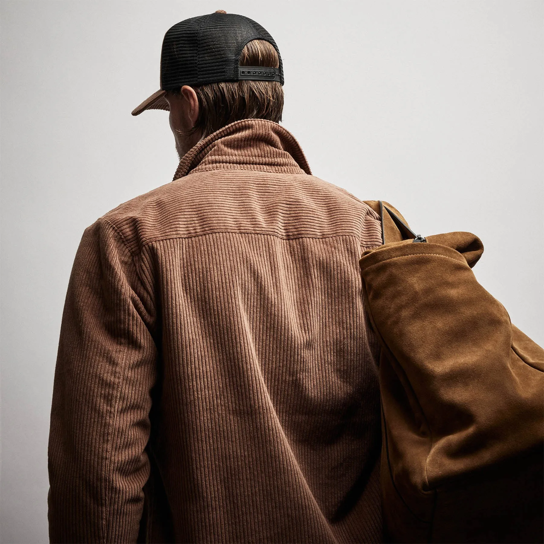 Sherpa Lined Corduroy Shirt Jacket - Chestnut