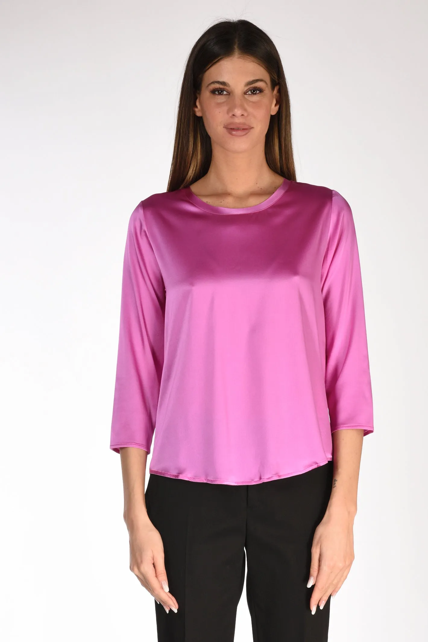 Shirt C Zero Tshirt Seta Rosa Scuro Donna