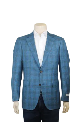 Siena Blue Brown Plaid Sport Coat