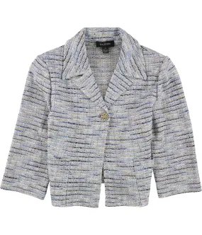 St. John Womens Tweed One Button Blazer Jacket