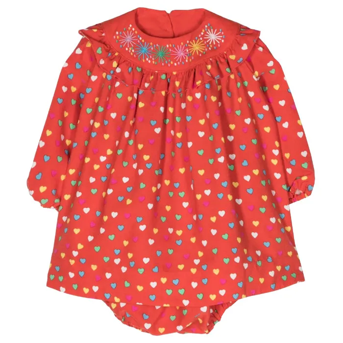 Stella McCartney Baby Dress Red With Party Hearts Print