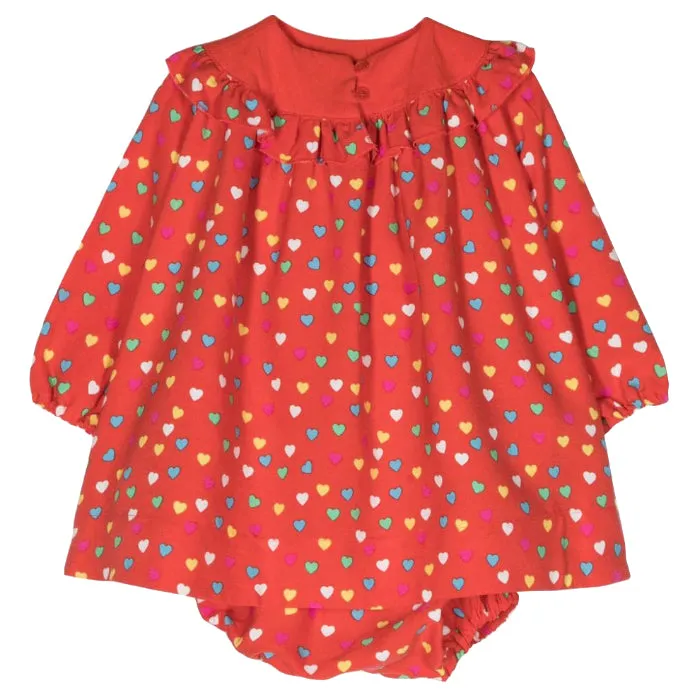 Stella McCartney Baby Dress Red With Party Hearts Print