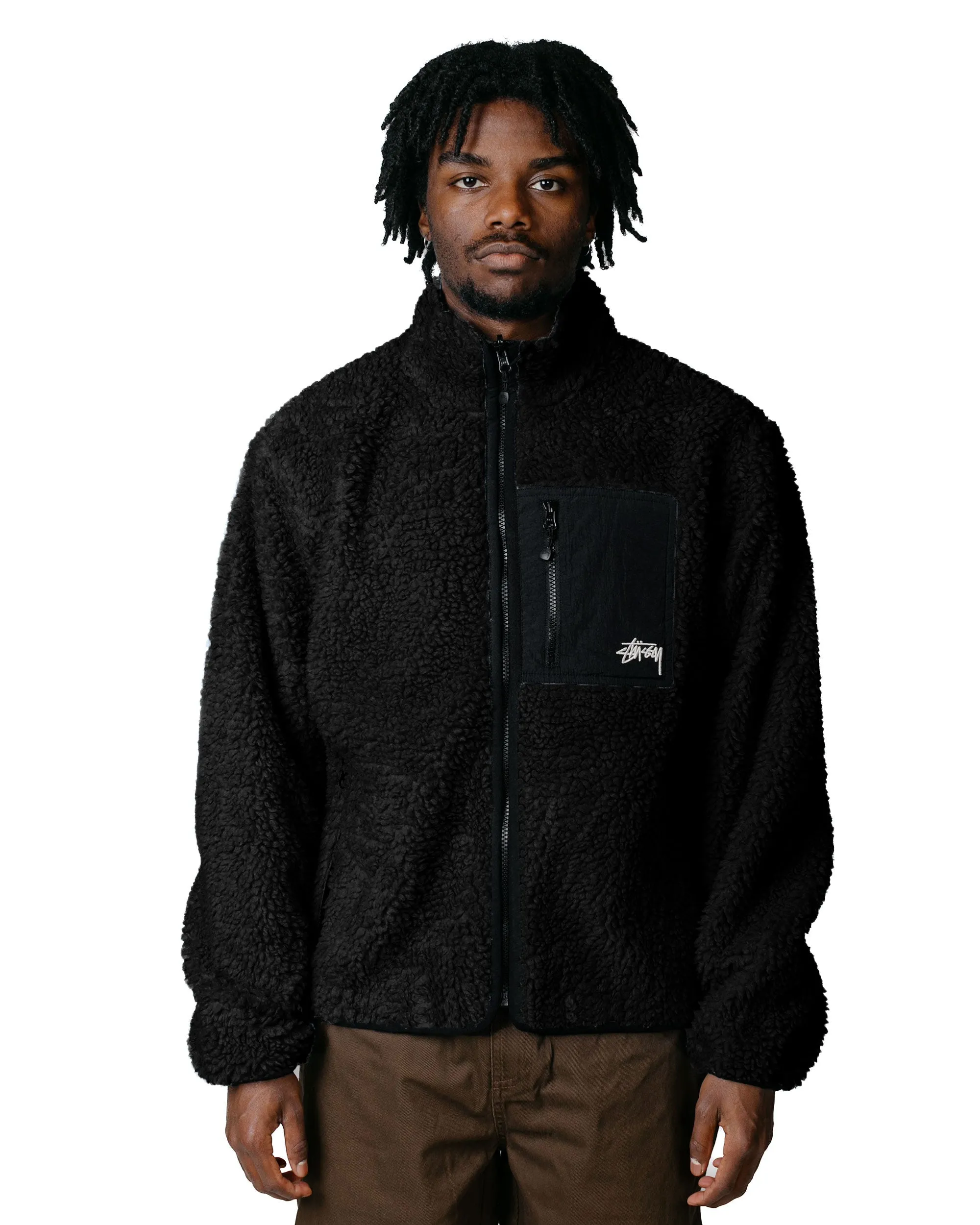 Stüssy Sherpa Reversible Jacket in Black