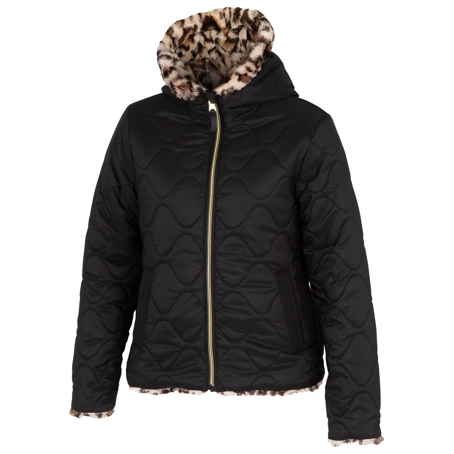 Swiss Alps Girls' Reversible Faux Fur Hooded Jacket