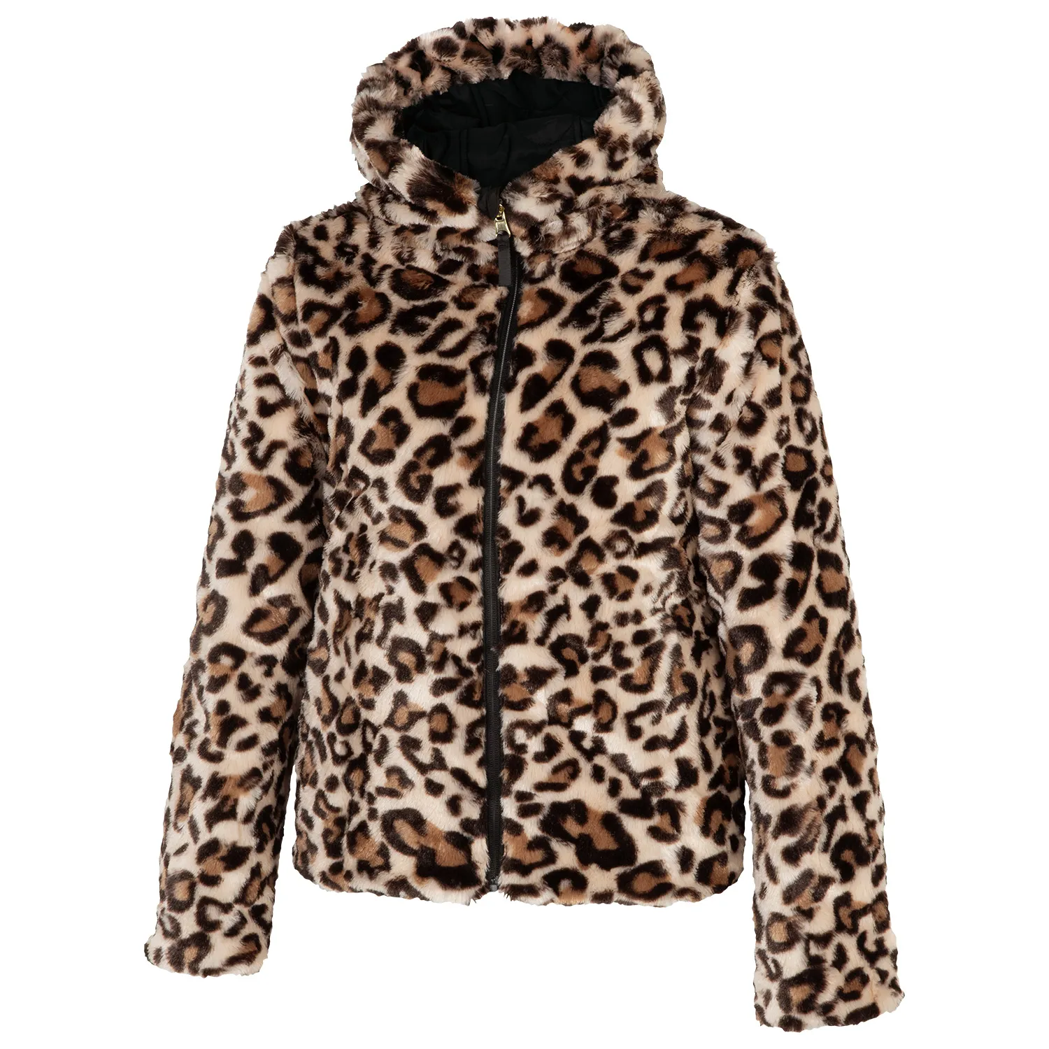 Swiss Alps Girls' Reversible Faux Fur Hooded Jacket