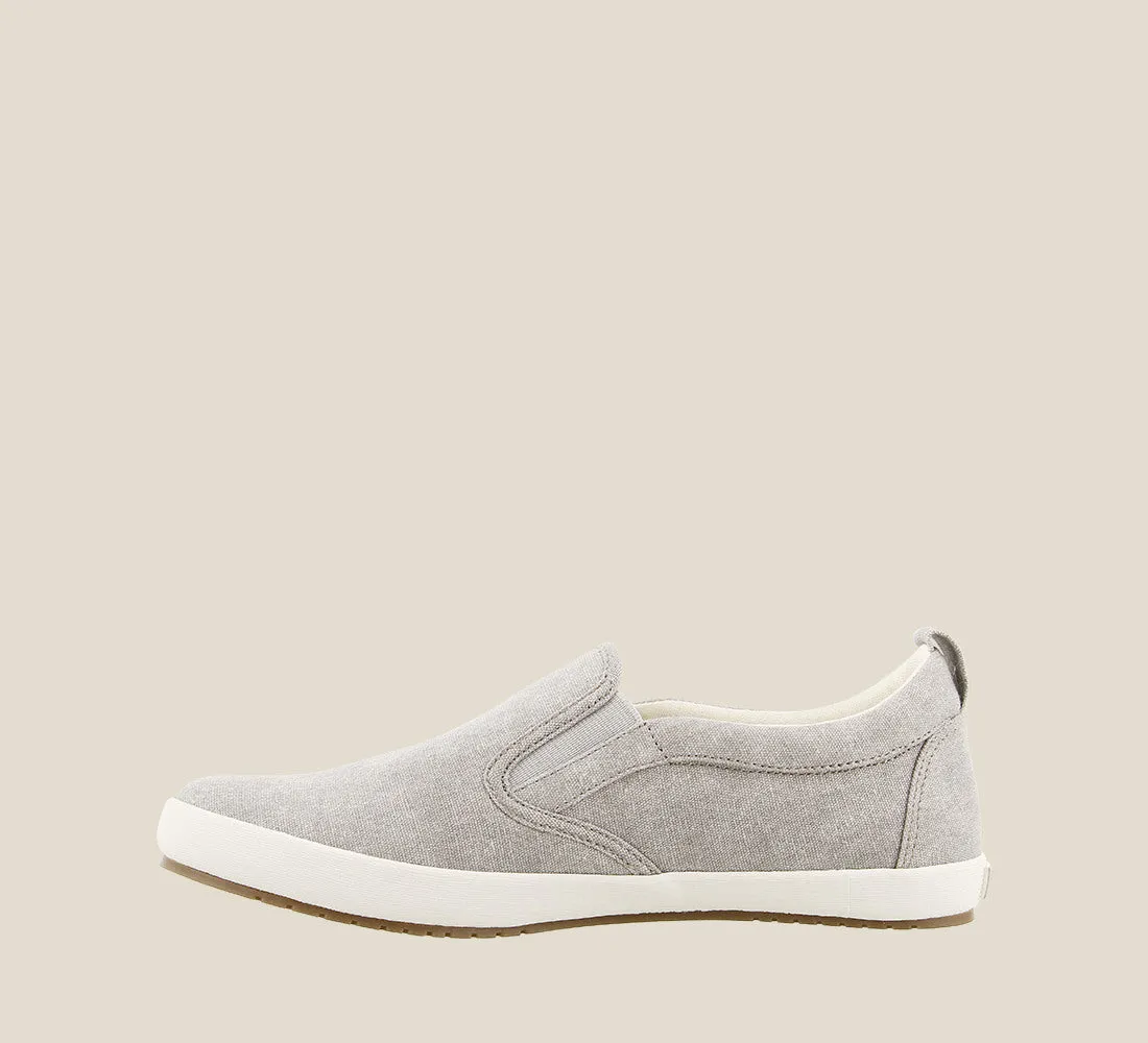 Taos Womens Dandy Slip-on Sneaker- Grey Wash Canvas