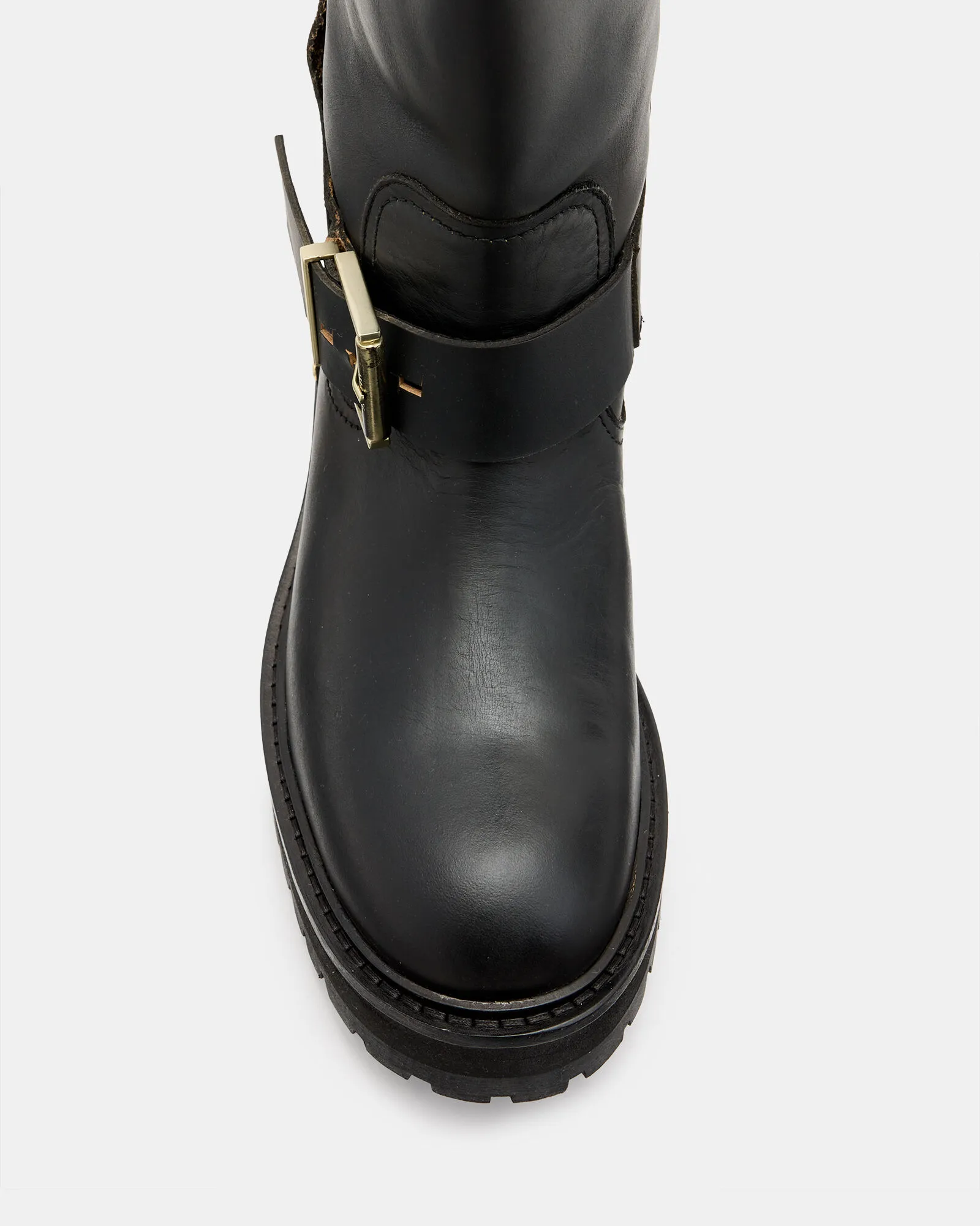 Tay Calf Length Leather Biker Boots