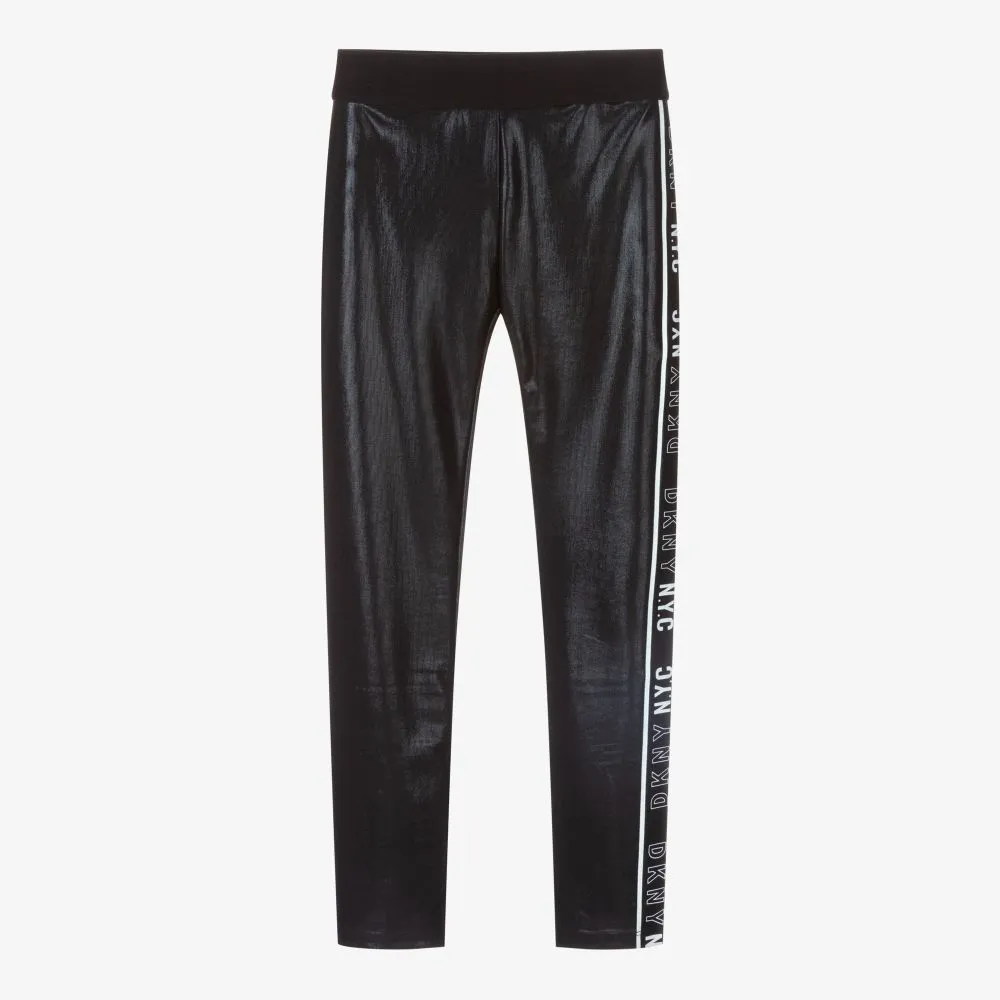 Teen Black Logo Leggings