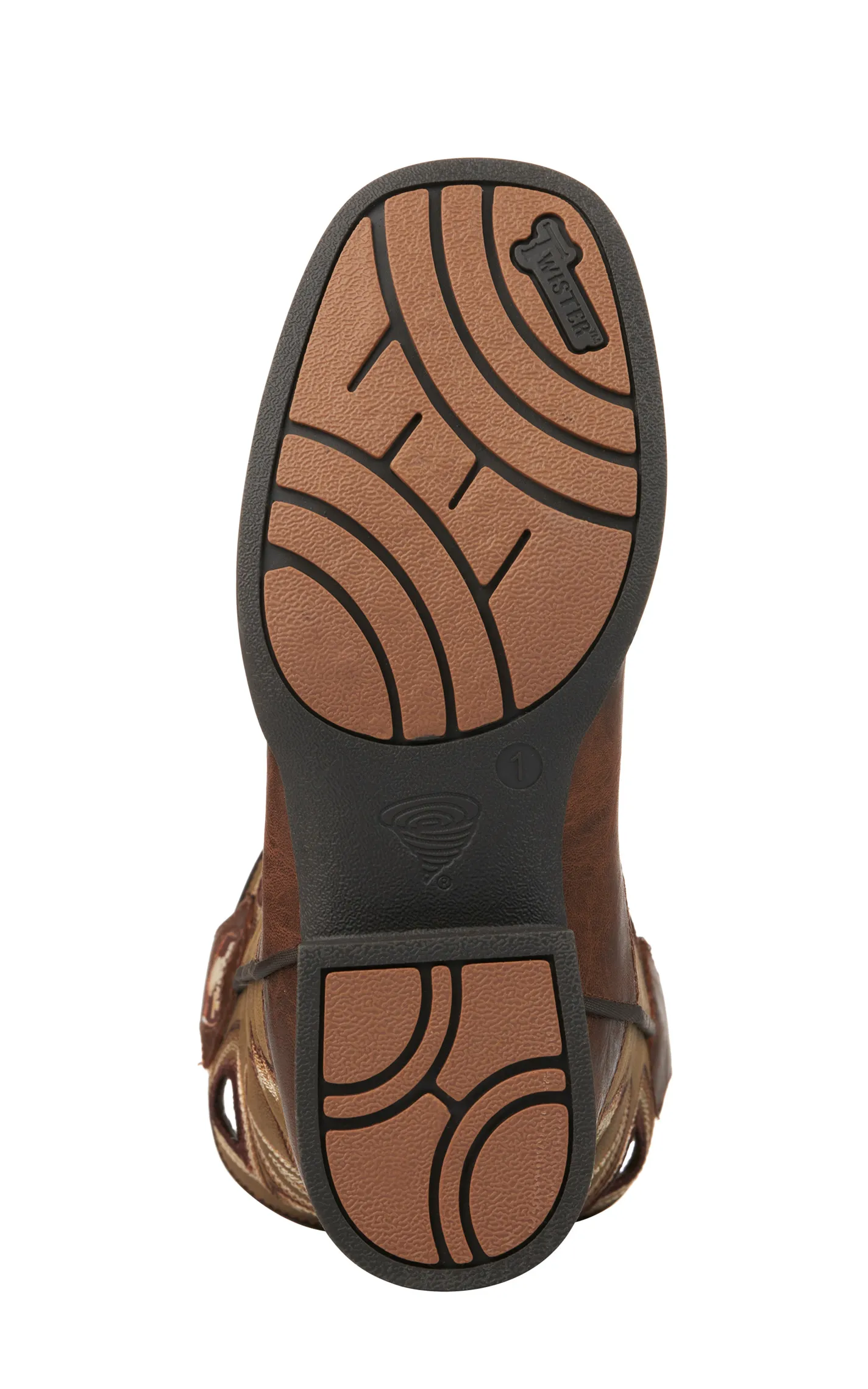 Twister Kids' Jasper Brown and Tan Wide Square Toe Cowboy Boots