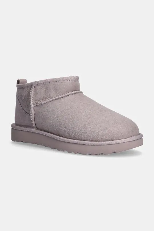 UGG suede snow boots Classic Ultra Mini gray color 1116109-PSK