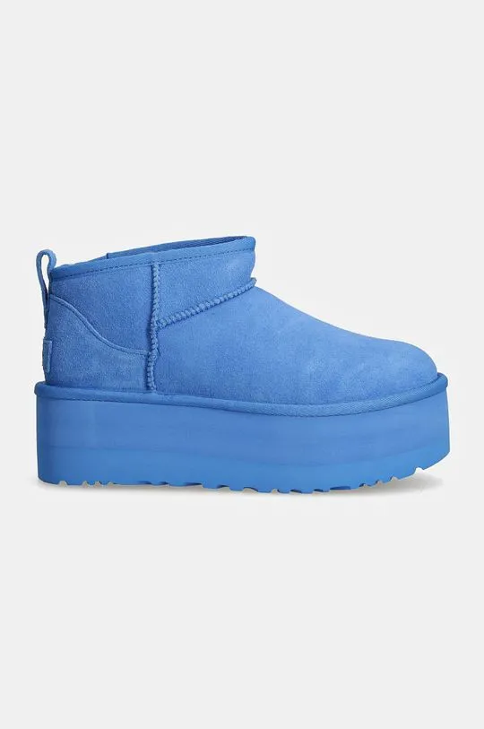 UGG suede snow boots Classic Ultra Mini Platform blue color 1135092-BGSK