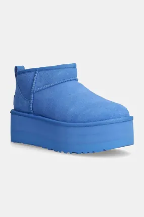 UGG suede snow boots Classic Ultra Mini Platform blue color 1135092-BGSK