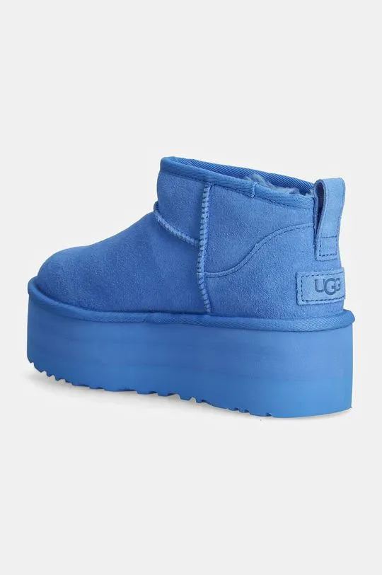 UGG suede snow boots Classic Ultra Mini Platform blue color 1135092-BGSK