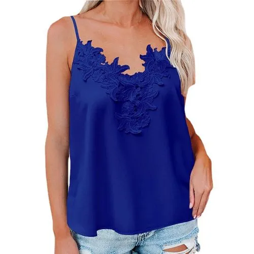 Women's Camisole Tank Tops Lace Sexy Solid Color